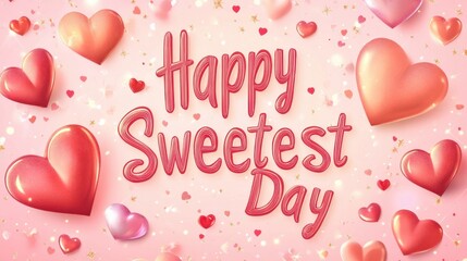 Colorful hearts and joyful text decorate a cheerful background for Sweetest Day celebrations