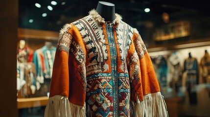 October 18, 2018, Anchorage, USA: Traditional garments used by Alaskan First Nations in the Anchorage Museum.