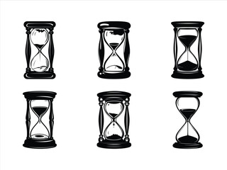 Spooky Hourglass Silhouettes for Halloween Designs.