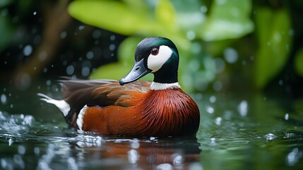 Irer&ecirc;, White-faced Whistling-Duck Bird in Nature, Photo Realistic, Pattern Background, Wallpaper, Cover and Screen for Smartphone, PC, Laptop, 9:16 and 16:9 Format
