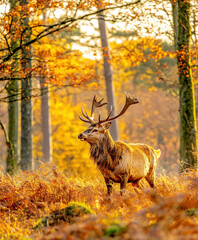 Obraz premium Majestic Stag Standing in a Forest Clearing 