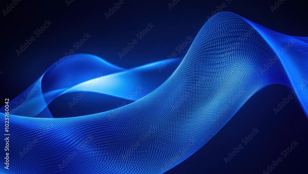 Poster blue background with glowing abstract shapes blue gradient and glow against a dark backdrop modern d