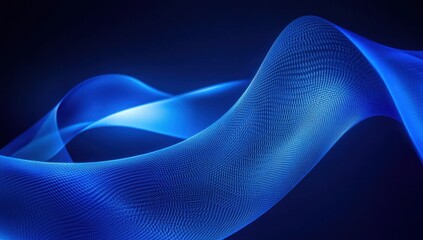Blue background with glowing abstract shapes blue gradient and glow against a dark backdrop modern design for a web banner, with sleek lines Generative AI