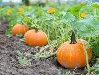 Pumpkin cultivation in the garden