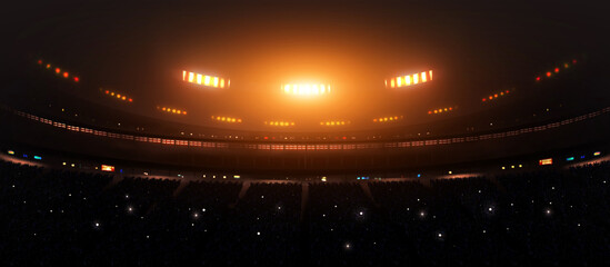 Stadium. The imaginary  stadium is modelled and rendered.