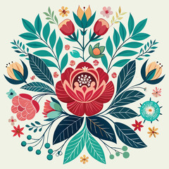 Hand drawn vintage floral design elements sketch vector illustration 