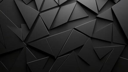 Obraz premium Black geometric pattern with sharp angular 3D shapes.