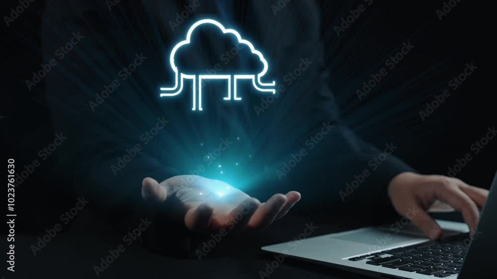 Aufkleber business person discover the future of cloud computing with latest insights and elevate business by 