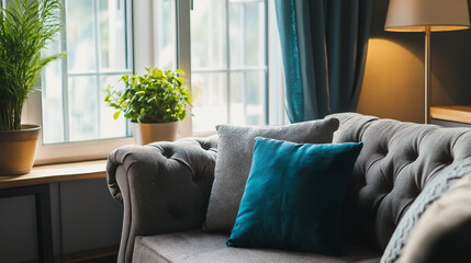 Fototapeta premium Modern living room interior with sofa