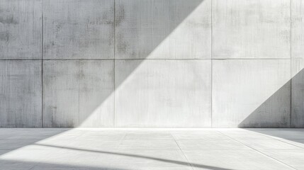 Abstract modern concrete wall texture with geometric shadow pattern and weathered cement surface background.
