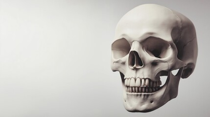 Fototapeta premium Human skull with soft lighting on a neutral background