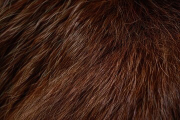 Fototapeta premium Macro brown goat hair with shallow depth of field texture.