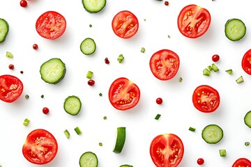 Vegetables on a white background