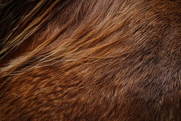Fototapeta premium Close up texture of brown horse fur pattern.