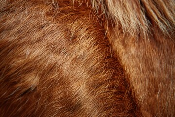 Close up texture of brown horse fur pattern.
