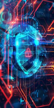 Creative layout with cyber protection themes for a poster.