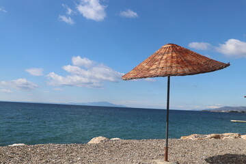 beach with umbrella