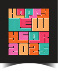 Beautiful Happy New Year Greeting Card 2025