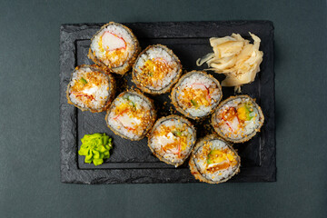 sushi rolls on a plate