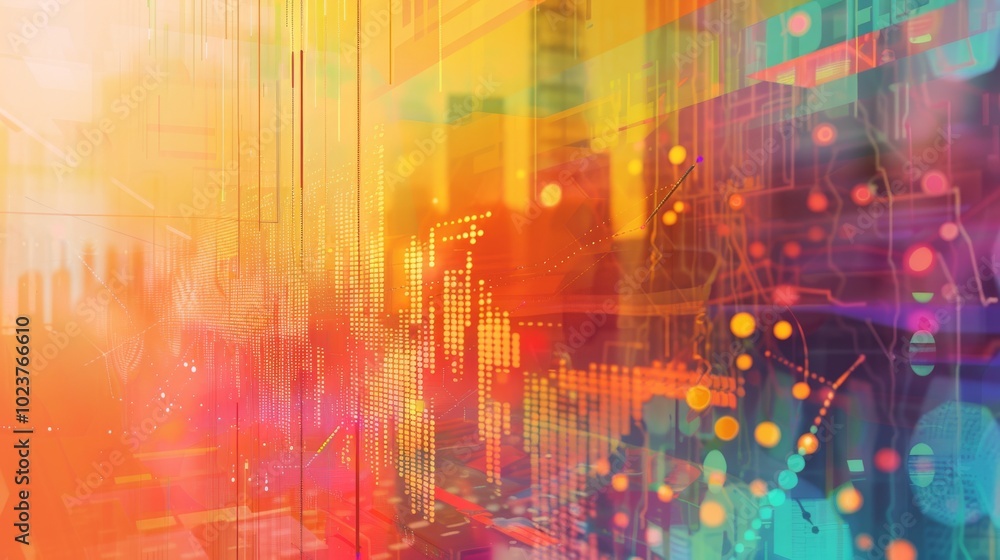 Poster data-driven marketing with abstract color background.