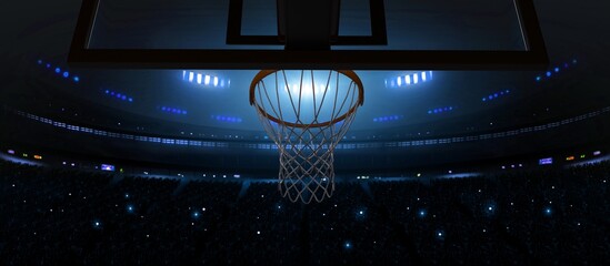 Basketball arena. The imaginary basketball arena is modelled and rendered.