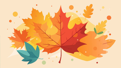 Obraz premium Abstract Watercolor Autumn: Maple Leaves for Seasonal Decor and Design