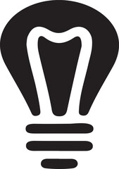 Bulb light icon silhouette vector on a white background 