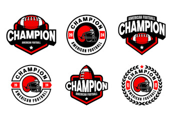 Set of sports logos, games in American football. Football logos collection. American football league labels, emblems and design elements
