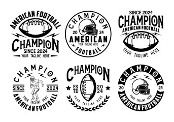 Fototapeta premium Set of sports logos, games in American football. Football logos collection. American football league labels, emblems and design elements