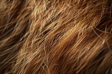 Macro photography of brown goat hair with shallow depth of field.