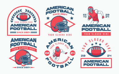 Set of sports logos, games in American football. Football logos collection. American football league labels, emblems and design elements