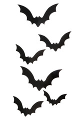Paper bats for Halloween party on white background