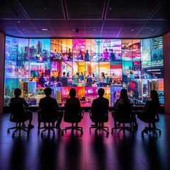 Conference Attendees Watching Professional Video Display