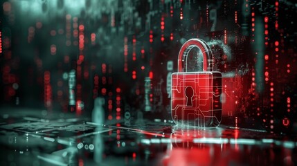 The significance of data encryption illustrated by a padlock.