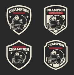 Set of sports logos, games in American football. Football logos collection. American football league labels, emblems and design elements