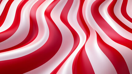 Obraz premium Festive background with candy cane patterns in red and white colors