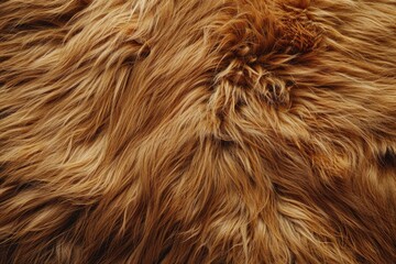 Fototapeta premium Texture of brown short fur. Brown abstract background. Yellow brown artificial fur as merino skin.