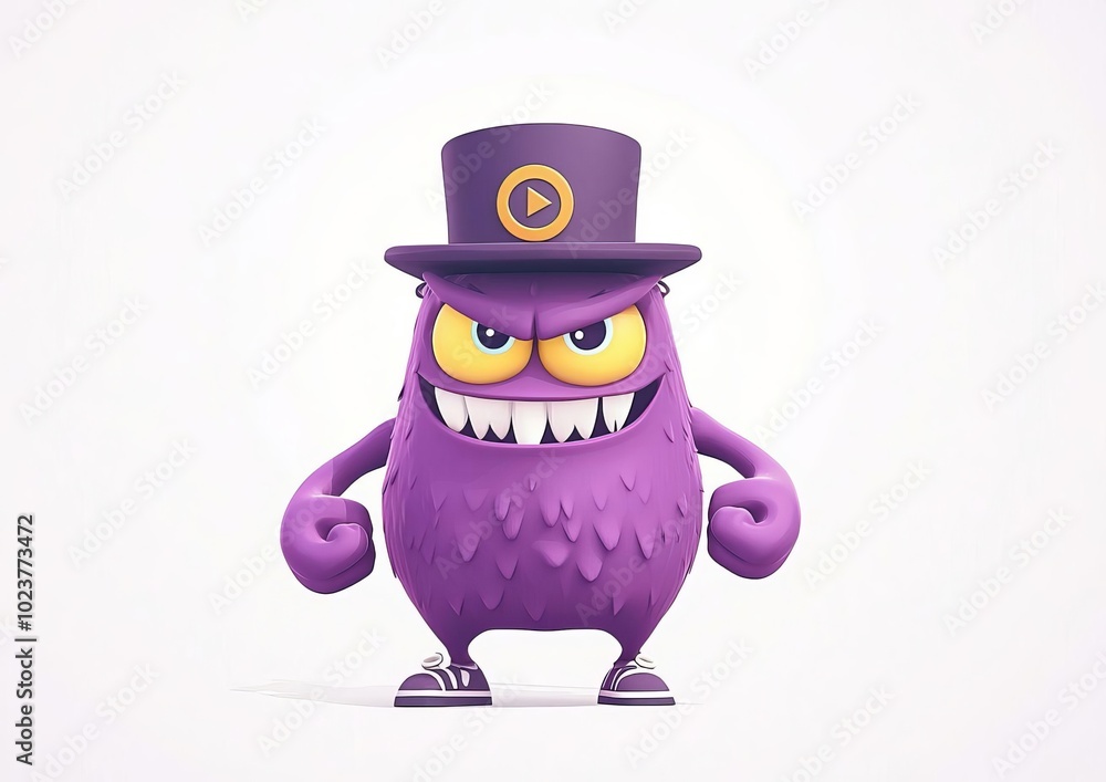 Poster energetic 3d cartoon character with exaggerated features for dynamic animation and vibrant visuals