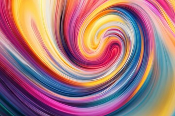 Obraz premium A vibrant and dynamic abstract swirl of colorful paint strokes, creating an energetic and eye-catching visual effect.