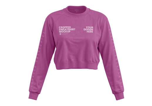 Woman Crop Sweatshirt Mockup