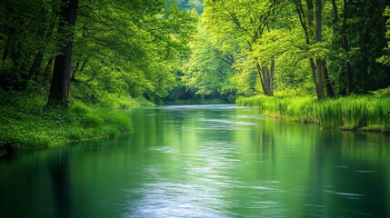 River and greenery, vertical shot