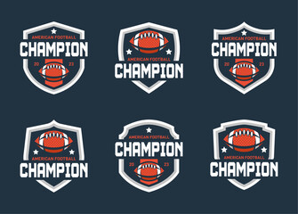 Set of sports logos, games in American football. Football logos collection. American football league labels, emblems and design elements