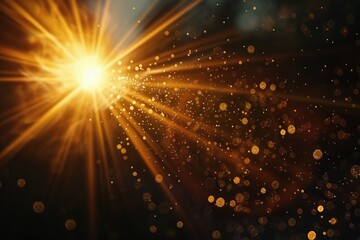 Obraz premium Abstract Sun flare on black background.
