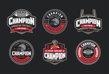 Set of sports logos, games in American football. Football logos collection. American football league labels, emblems and design elements © onemoretime