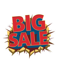 Naklejka premium Explosive Big Sale Bold 3D Letters Breaking Through, Vector Illustration