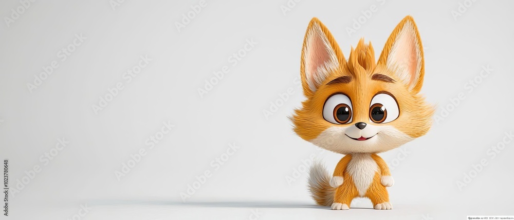 Poster playful 3d character with exaggerated eyes for lighthearted animated series and fun content