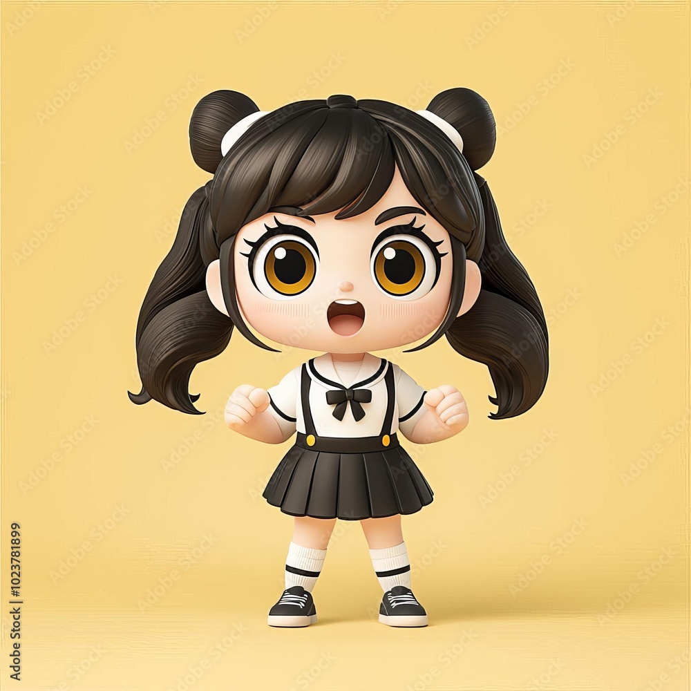 Poster playful stylized 3d character design for childrens animated series with exaggerated features