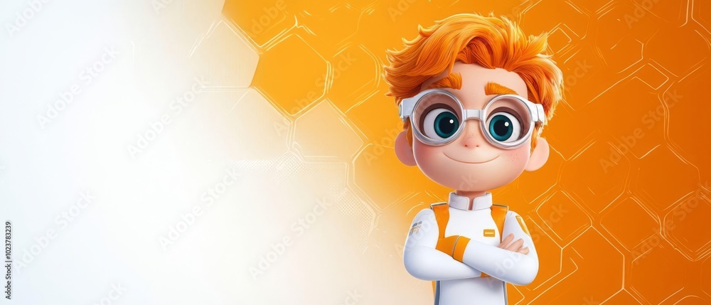 Poster unique 3d character with exaggerated movements and bold colors for animated series