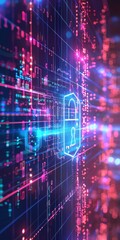 Obraz premium Bright backdrop highlighting cyber security.