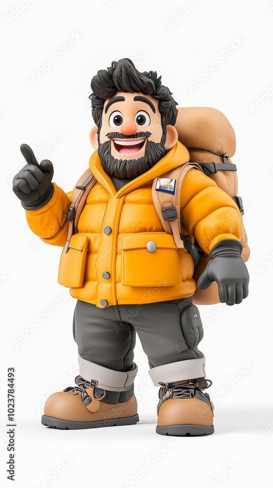 Aufkleber vibrant 3d character with exaggerated proportions and expressive face for animation projects
